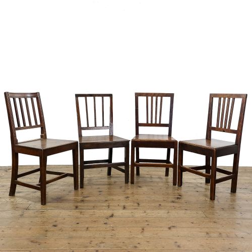 Set of Four Antique 19th Century Oak Farmhouse Chairs