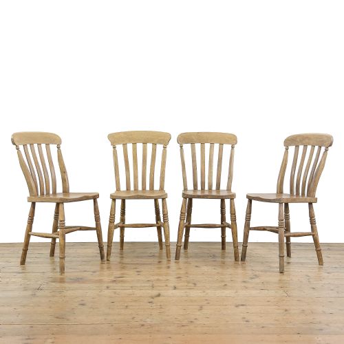 Set of Four Antique Pine Chairs