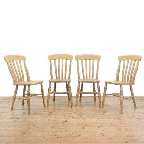 fig 2. Set of Four Antique Pine Kitchen Chairs
