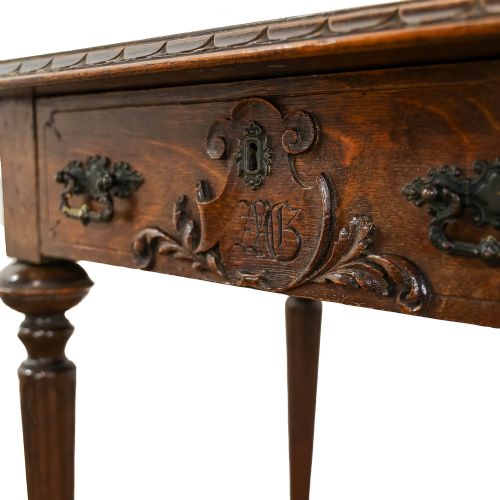 fig 3. Antique Victorian Carved Oak Side Table