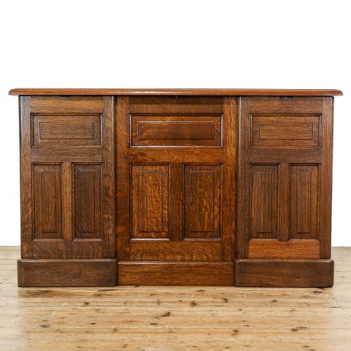 fig 3. Antique Early 20th Century Oak Pedestal Desk