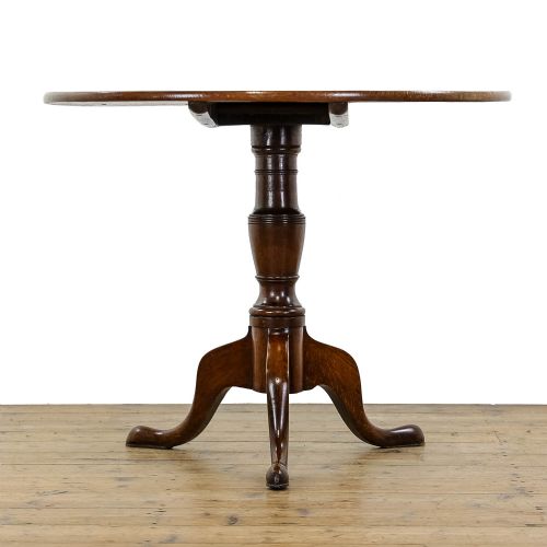 fig 2. Antique 19th Century Provincial Oak Tilt Top Table