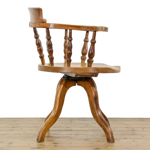 fig 2. Antique Oak Swivel Office Armchair