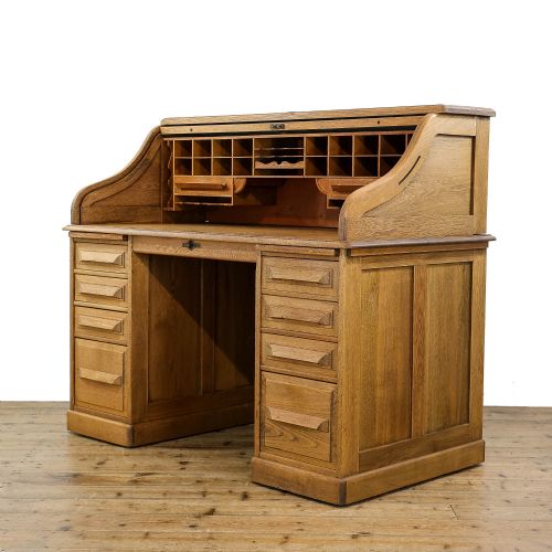 fig 1. Antique Oak Roll Top Desk 
