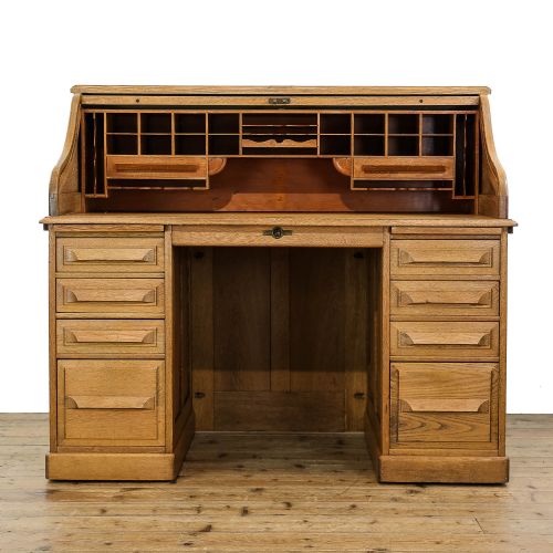 fig 2. Antique Oak Roll Top Desk 
