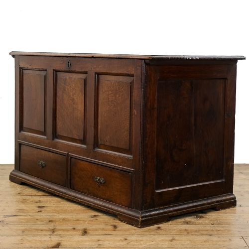 fig 1. Antique 18th Century Joined Oak Mule Chest