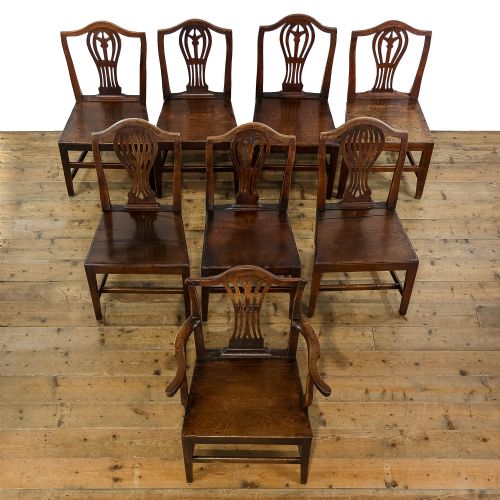 fig 1. Set of Eight Antique George III Welsh Oak Dining Chairs