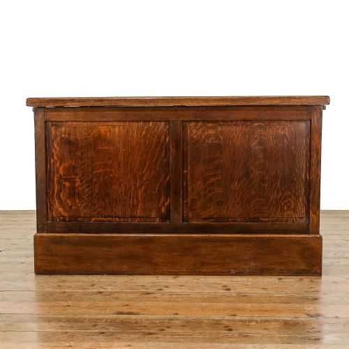 fig 1. Large Antique Oak Twin Pedestal Partners Desk
