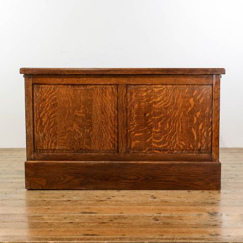 fig 3. Large Antique Oak Twin Pedestal Partners Desk
