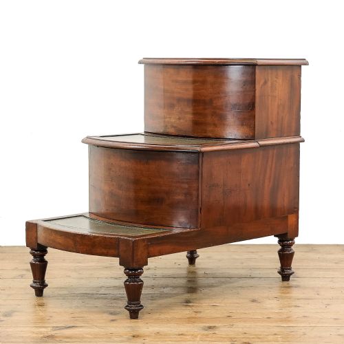 Antique Mahogany Library Steps