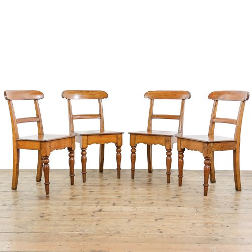 Set of Four Antique Oak Farmhouse Chairs
