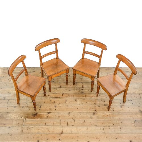 fig 1. Set of Four Antique Oak Farmhouse Chairs
