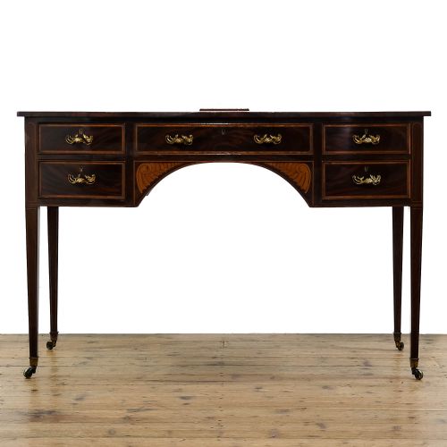 Antique Edwardian Bow Front Writing Desk 
