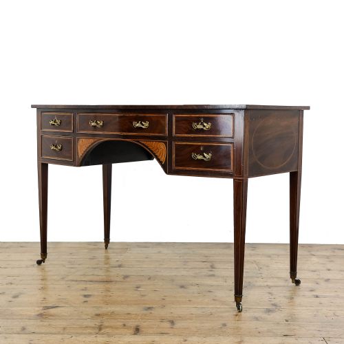 fig 1. Antique Edwardian Bow Front Writing Desk