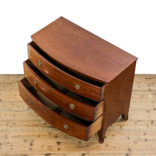 fig 3. Antique Georgian Mahogany Bow Front Chest of Drawers