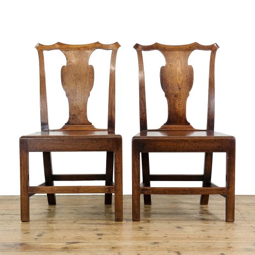 Pair of Antique Welsh Oak Dining Chairs
