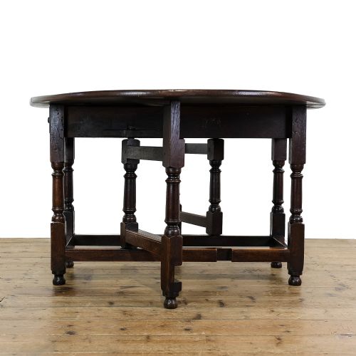 fig 1. Antique 18th Century Oak Gate Leg Table
