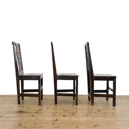 Set of Three Antique Welsh Oak Dining Chairs