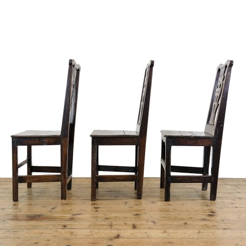 fig 3. Set of Three Antique Welsh Oak Dining Chairs 