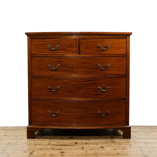 Antique Edwardian Mahogany Bow Front Chest of Drawers
