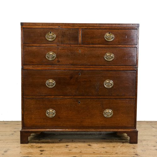 Antique 19th Century Two Part Oak Chest of Drawers

