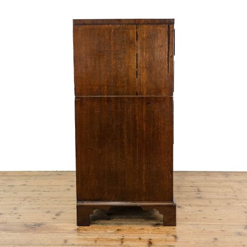 fig 1. Antique 19th Century Two Part Oak Chest of Drawers