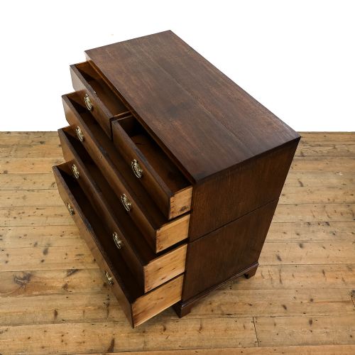 fig 3. Antique 19th Century Two Part Oak Chest of Drawers