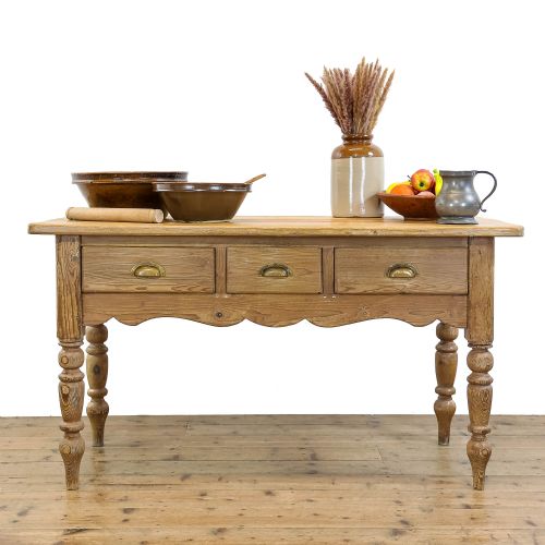 fig 1. Antique Victorian Pine Work Table
