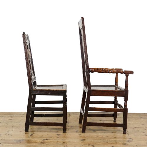 fig 3. Set of Six 19th Century Carved Oak Dining Chairs