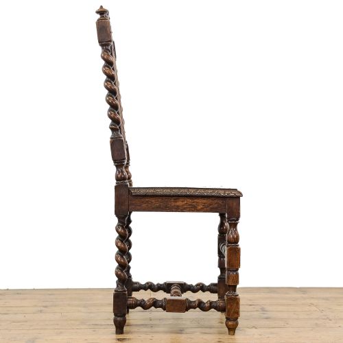 fig 1. Antique  Late Victorian Carved Oak Chair
