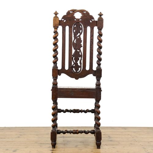 fig 3. Antique  Late Victorian Carved Oak Chair
