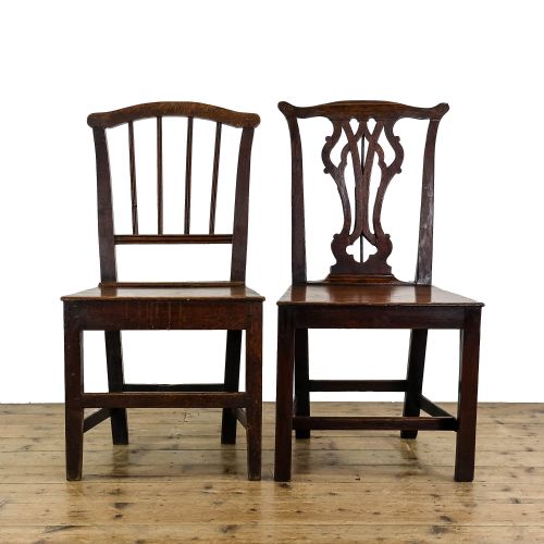 fig 3. Antique Harlequin Set of Four Oak Chairs