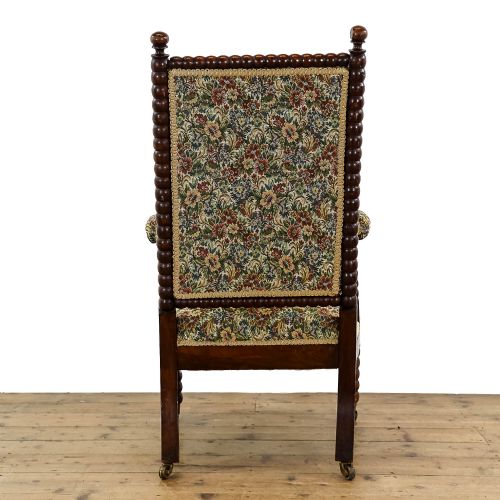 fig 3. Antique 19th Century Upholstered Bobbin Armchair