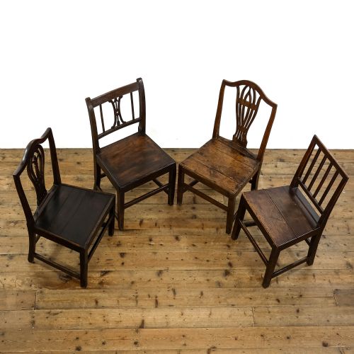 fig 1. Harlequin Set of Four Antique Oak Chairs