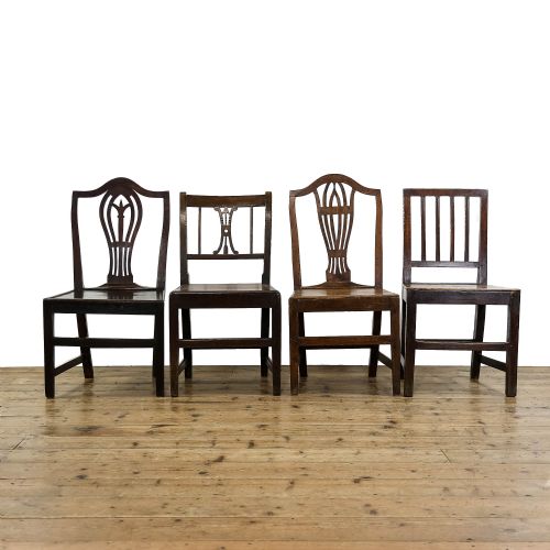fig 2. Harlequin Set of Four Antique Oak Chairs