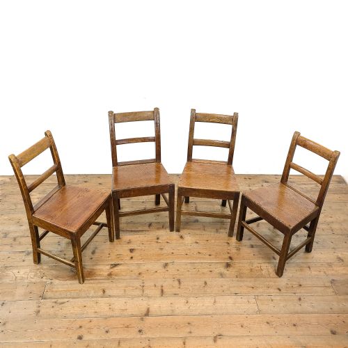 fig 1. Set of Four Antique Oak Country Chairs