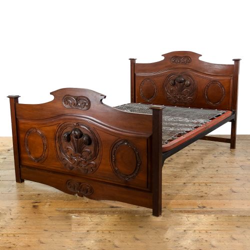 Antique Welsh Carved Bed