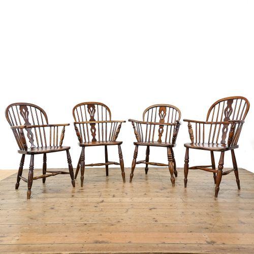 Set of Four 19th Century Windsor Armchairs
