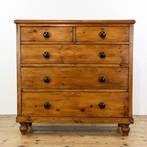 Antique Victorian Stained Pine Chest of Drawers
