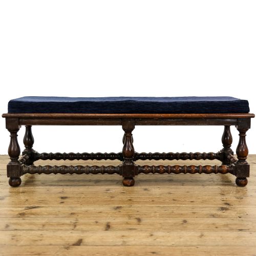 fig 1. Antique Oak Window Seat Bench