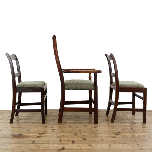 fig 1. Set of Three Antique Victorian Upholstered Country Chairs