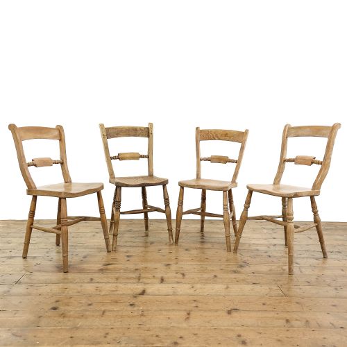 Set of Four Elm and Beech Oxford Bar Back Kitchen Chairs
