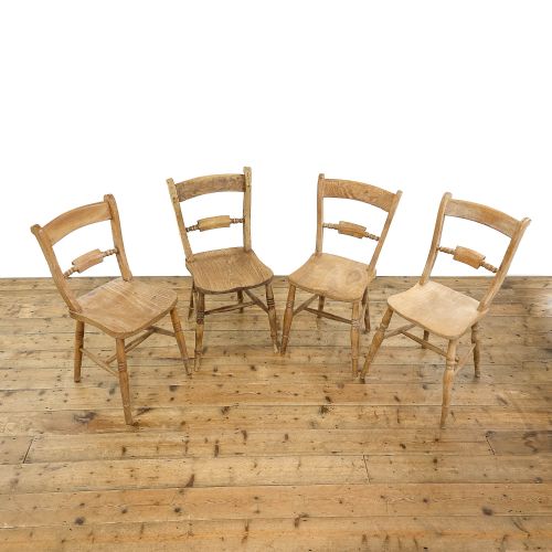 fig 1. Set of Four Elm and Beech Oxford Bar Back Kitchen Chairs