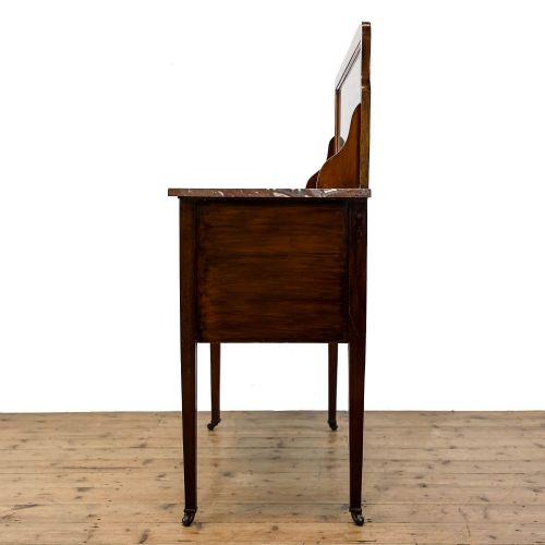 fig 1. Antique Edwardian Mahogany Washstand Cupboard with Marble Top