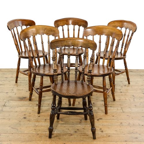 Set of Six Similar Antique Ash and Elm Penny Chairs