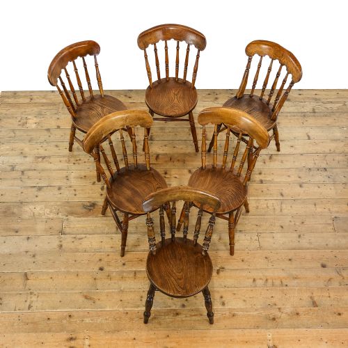 fig 1. Set of Six Similar Antique Ash and Elm Penny Chairs