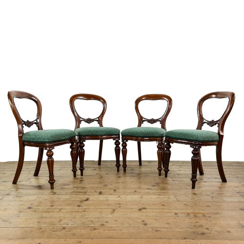 Set of Four Victorian Mahogany Balloon Back Dining Chairs