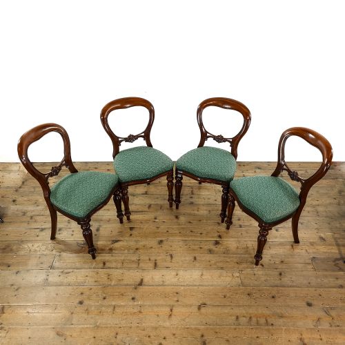 fig 1. Set of Four Victorian Mahogany Balloon Back Dining Chairs