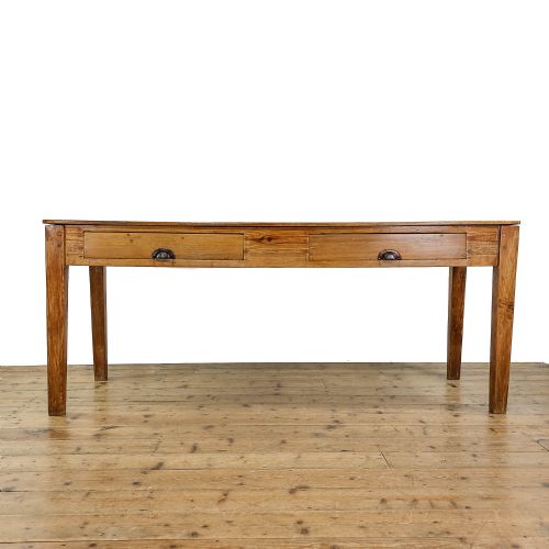 Antique Pine Table with Drawers
