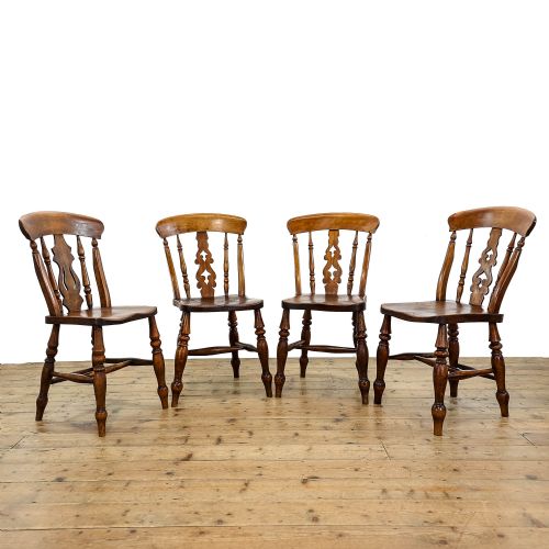 Set of Four Antique Victorian Kitchen Chairs